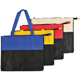 TWO TONE POLYPROPYLENE ZIPPERED TOTE